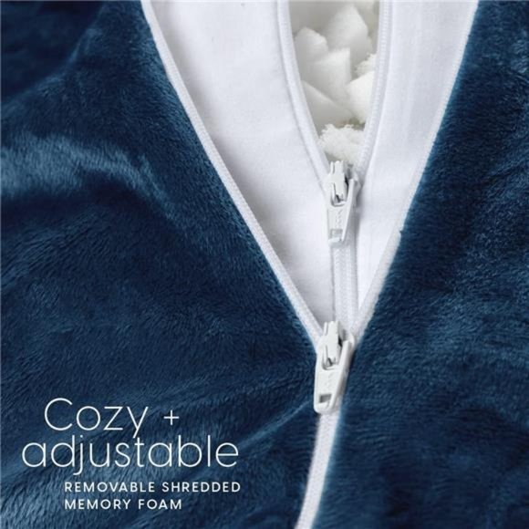 Reading Pillow with Shredded Memory Foam, Large Adult Backrest with Arms Support - Picture 5 of 8